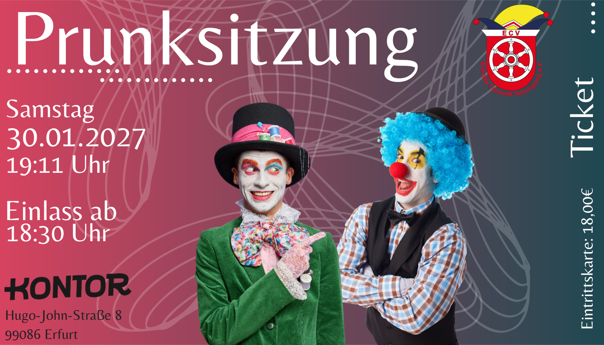 Eintrittskarte Prunksitzung 30.01.2027 19.11 Uhr